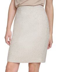 Calvin Klein - Petite Tonal Tweed Pencil Skirt - Lyst