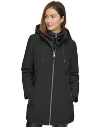 DKNY - Hooded Bibbed Zip-front Puffer Coat - Lyst