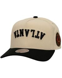 Mitchell & Ness - Cream/black Atlanta United Fc Upside Down Pro Pinch Snapback Hat - Lyst