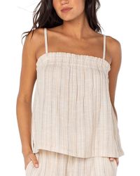 Roxy - Poolside Crop Striped Pull-on Top - Lyst
