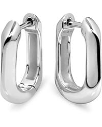 DEVATA - Beveled Hoop Earrings - Lyst