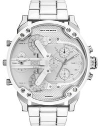 DIESEL - Mr. Daddy 2.0 White And Stainless Steel Watch - Lyst
