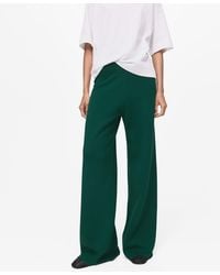 Mango - Fine-knit Straight-fit Pants - Lyst
