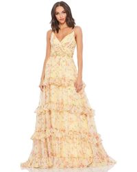 Mac Duggal - Tiered Floral Chiffon Gown - Lyst
