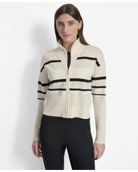 DKNY - Open Stitch Full Zip Stripe Jacket - Lyst