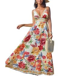 CUPSHE - Vibrant Oasis Tropical Maxi Beach Dress - Lyst