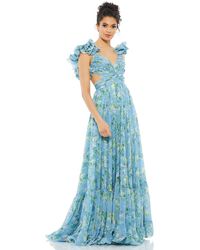 Mac Duggal - Ruffle Tiered Floral Cut-out Chiffon Gown - Lyst