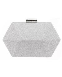 Nina - Geometric Metallic Glitter Minaudiere Handbag - Lyst