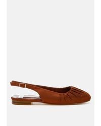 Rag & Co - Cheeni Satin Square Toe Flat Slingbacks - Lyst