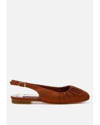 Rag & Co - Cheeni Satin Square Toe Flat Slingbacks - Lyst