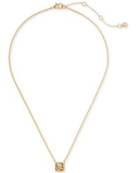 Kate Spade - Gold-tone Square Glitter Stone Mini Pendant Necklace - Lyst