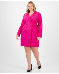 Tahari - Asl Plus Size Milano Trench Button-front Jacket Dress - Lyst