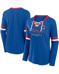 Fanatics - Royal Chicago Cubs Won Done Raglan Lace-up Long Sleeve T-shirt - Lyst