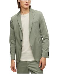 BOSS - Boss By Slim-fit Crease-resistant Cotton Blend Jacket - Lyst