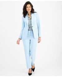 Anne Klein - One Button Notched Collar Blazer Sleeveless Tulla Blouse Straight Leg Mid Rise Ankle Pants - Lyst