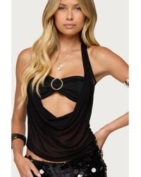 Edikted - Issey Layered Bra Cowl Neck Top - Lyst