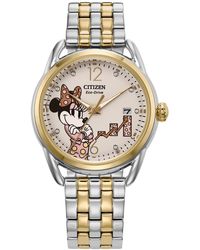 Citizen - Eco-drive Disney Empowered Minnie Mouse Two-tone Stainless Steel Bracelet Watch 36mm - Lyst