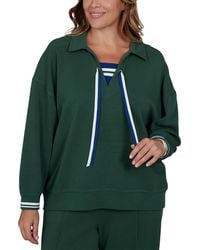 Ruby Rd. - Plus Size Stripe Trim Drawstring Pullover Top - Lyst