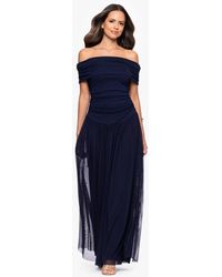 Betsy & Adam - Off-the-shoulder Long Sheath Dress - Lyst