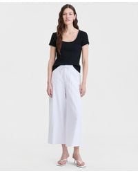 On 34th - High-rise Cropped Linen-blend Wide-leg Pants - Lyst