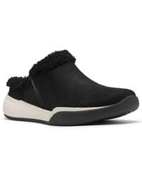 Clarks - Aydria Ray Faux Fur Collar Round Toe Mules - Lyst