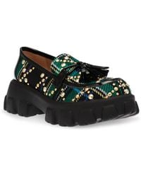 Betsey Johnson - Aleah Plaid Loafer With Studs - Lyst