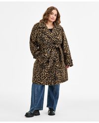 Steve Madden - Plus Size Double-breasted Belted Trench Coat - Lyst