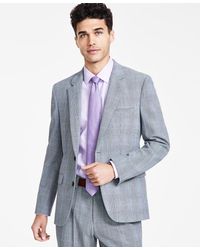 HUGO - Boss Slim Fit Gray Plaid Superflex Suit Jacket - Lyst