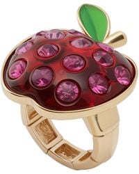 Betsey Johnson - Straight A's Apple Cocktail Stretch Ring - Lyst