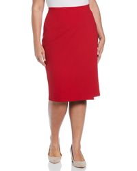 Rafaella - Plus Size Ponte Asymmetrical Wrap Skirt - Lyst