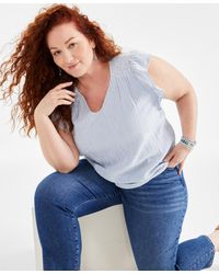 Style & Co. - Plus Size Flutter-sleeve V-neck Top - Lyst