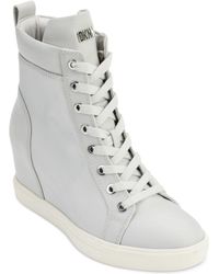 dkny high top wedge sneakers