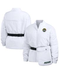WEAR by Erin Andrews - Green Bay Packers Packaway Full-zip Puffer Jacket - Lyst