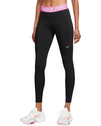 Nike - Pro Mid-rise Mesh-paneled leggings - Lyst