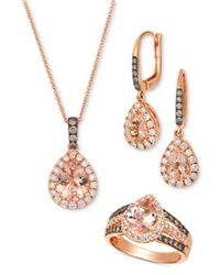 Le Vian - Peach Morganite Nude Diamond Chocolate Diamond Ring Earrings Necklace - Lyst