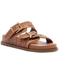 SCHUTZ SHOES - Naomi Round Toe Flat Sandals - Lyst