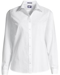 Lands' End - Petite Wrinkle Free No Iron Button Front Shirt - Lyst