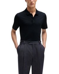 BOSS - Boss By Quilted Cotton And Silk Regular-fit Polo Shirt - Lyst
