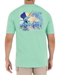 Guy Harvey Blue T-shirt  2018 Ft Lauderdale International Boat Show << SMALL >> 