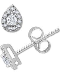 Macy's - Diamond Pear-shaped Halo Stud Earrings (1/4 Ct. T.w. - Lyst