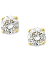 Macy's - Round-cut Diamond Stud Earrings In 10k Gold (1/10 Ct. T.w.) - Lyst