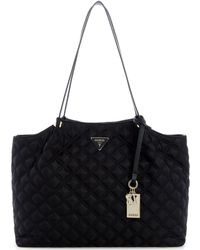 Guess Synthetic Peony Girlfriend Carryall Bag in Black - Lyst