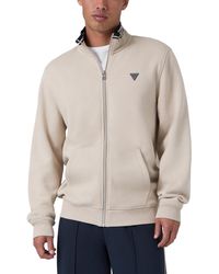 Guess - Full-zip Trucker Mock-neck Cotton-blend Jacket - Lyst