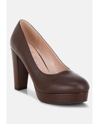 LONDON RAG - Damsor Leather Block Heel Pumps - Lyst