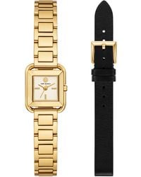 Tory Burch - The Kira Square Small Gift Set Quartz Three-hand Stainless Steel - Lyst