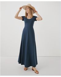 Pact - Organic Cotton Fit & Flare Crossback Maxi Dress - Lyst