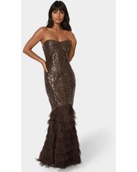 Bebe - Sequin Feather Gown - Lyst