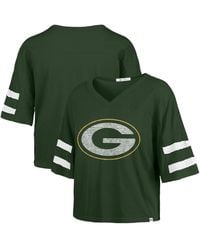 '47 - Bay Packers Premier Scout Cropped V-neck T-shirt - Lyst