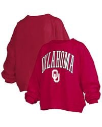 Pressbox - Oklahoma Sooners Janise Arch Over Logo Waist Length Oversized Pullover Sweatshirt - Lyst