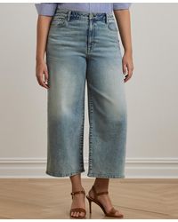Ralph Lauren - Plus Size High-rise Wide-leg Cropped Jeans - Lyst